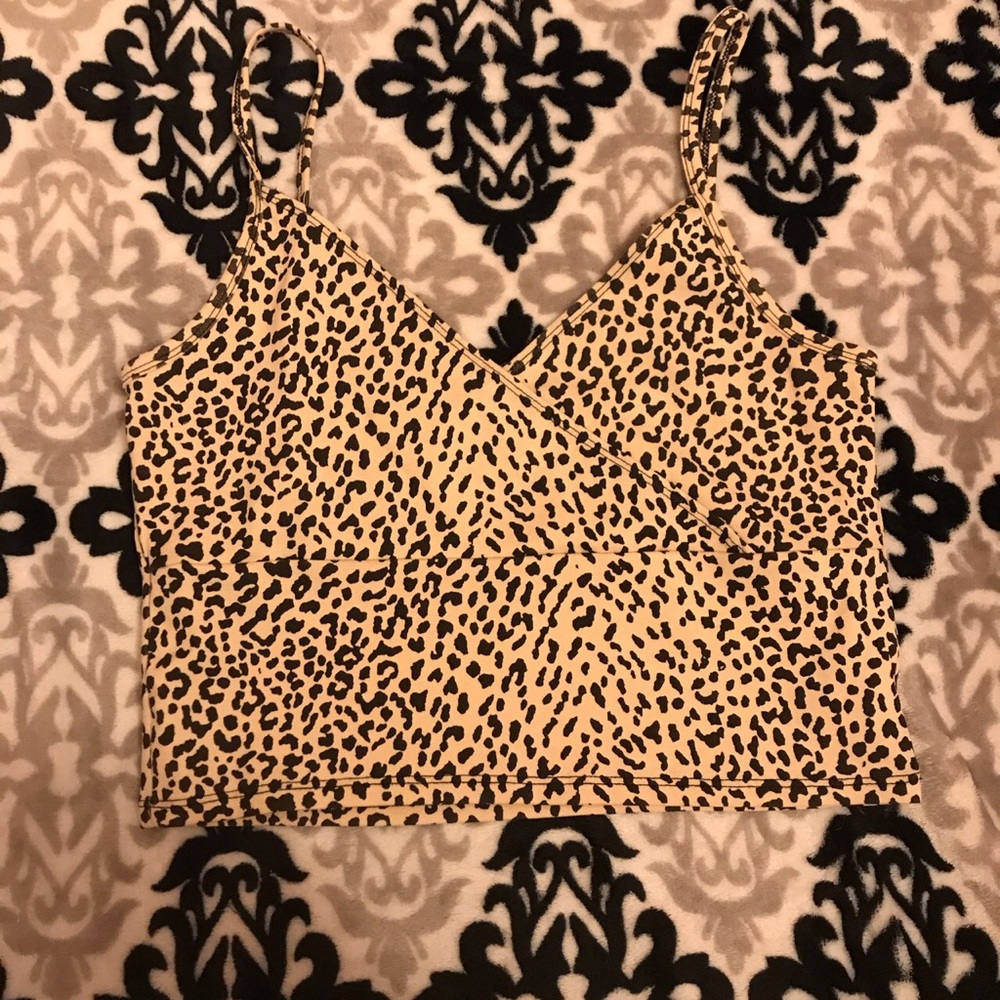 Leopard print crop top.